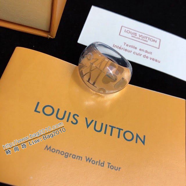 Louis Vuitton新款飾品 路易威登亞克力戒指 LV老花字母透明戒指指環  zglv2172